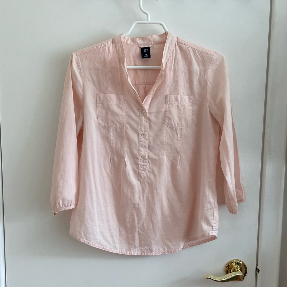 Gap Blush Pink 3/4 Sleeve Blouse